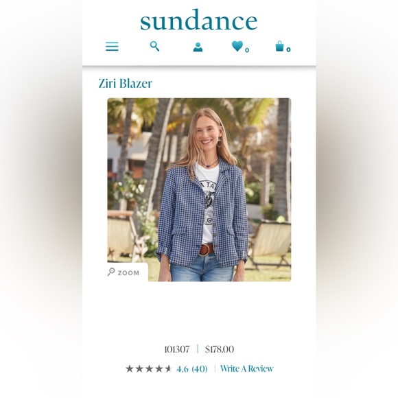 Sundance Jackets & Blazers - SUNDANCE Ziri Medium Gingham Linen Blazer Orig $178